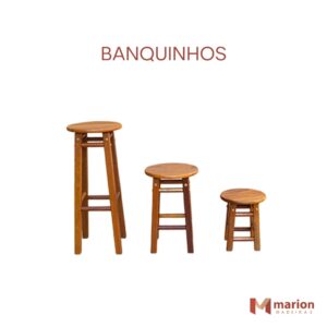 Banquinho de madeira maciça